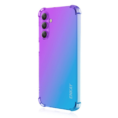 Samsung Galaxy A16 5G ENKAY Hat-Prince Gradient Airbag TPU Phone Case - Purple Blue